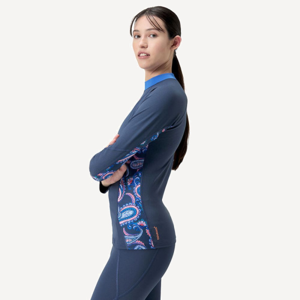 Футболка лайкра Speedo Long Sleeve Rash Top длинный рукав (Женский; M; синий/мультиколор)